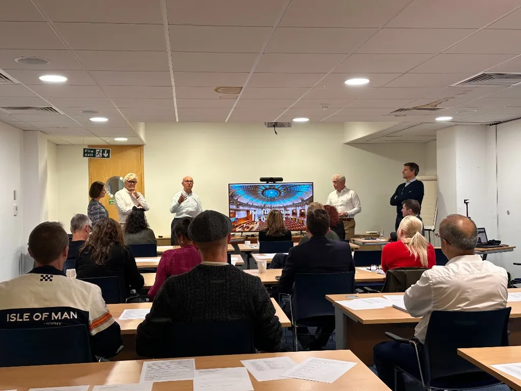 Presenters standing at the front of the room during the autumn Business of Spirits course